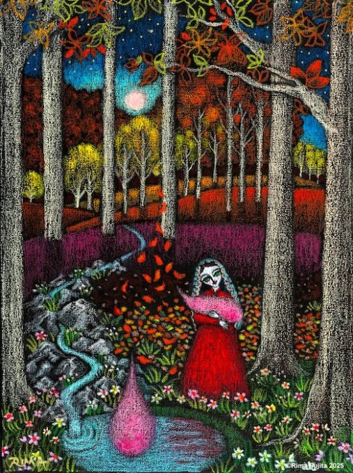 "Secret Pond" Mixed media on canvas